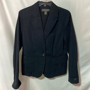 Banana Republic 12 black cotton spandex jacket shaped fit lined euc washable